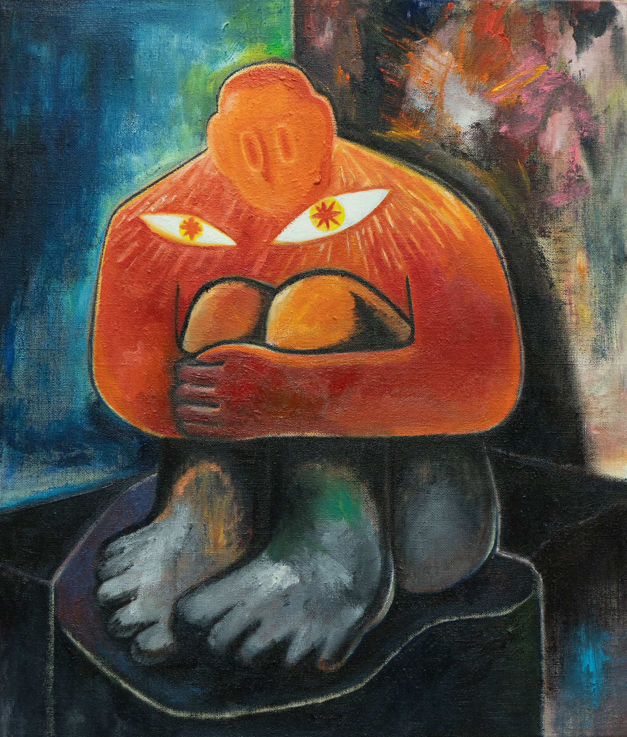 심연의 한가운데서 피어난 빛, 53.0x45.5cm, oil on canvas, 2020-2025.jpg