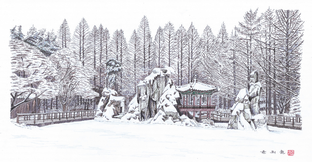 남이 도담삼봉 설경.jpg