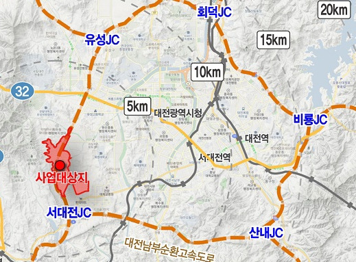 대전 서남부 지역에 건설될 예정인 나노·반도체 국가산업단지 위치도. 대전시 제공.jpg