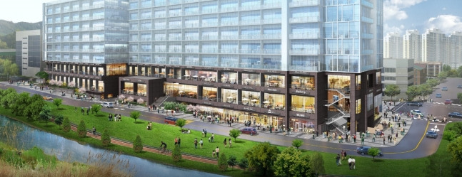 반도건설이 공급중인 수변 테라스 상가 ‘성남 고등 유토피아’ 투시도.jpg