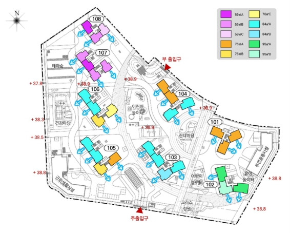 금정역 푸르지오 그랑블 단지 배치도.jpg
