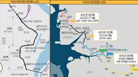 서울지하철 5호선 연장 및 수인선 완전 개통 노선도 이미지 .jpg