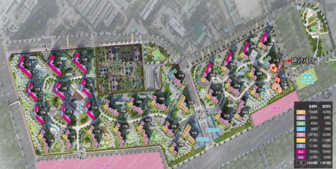 평촌 어바인퍼스트 더샵 단지 구성.jpg