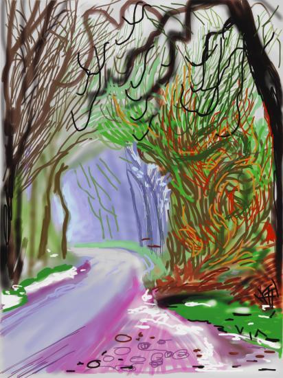 2011.David Hockney The Arrival of Spring in Woldgate, East Yorkshire in 2011 (twenty eleven) – 1 January (2011 ). iPad drawing.jpg