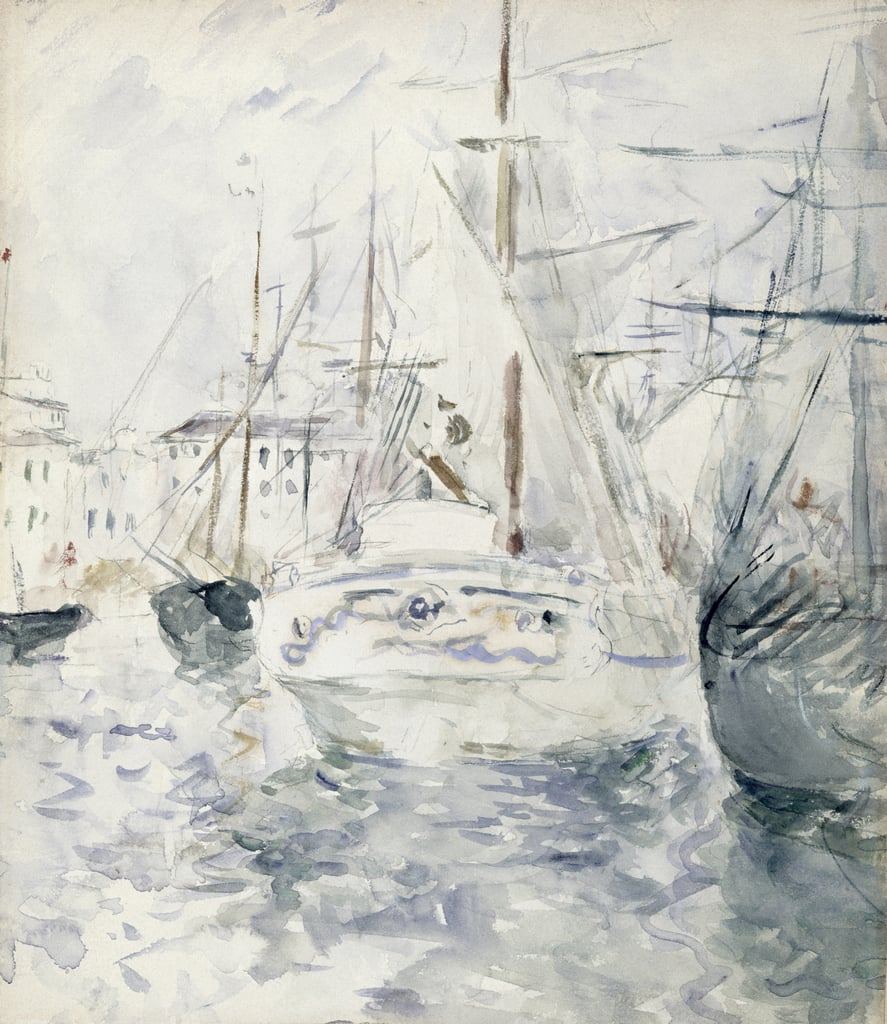 Berthe Morisot - White Boat in the Port Nice 1881 (wc on paper) - (MeisterDrucke-38674).jpg