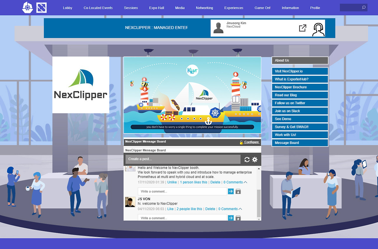 [첨부1] ‘쿠버네티스 컨퍼런스 노스 아메리카2020’ 넥스클리퍼 온라인 부스.jpg