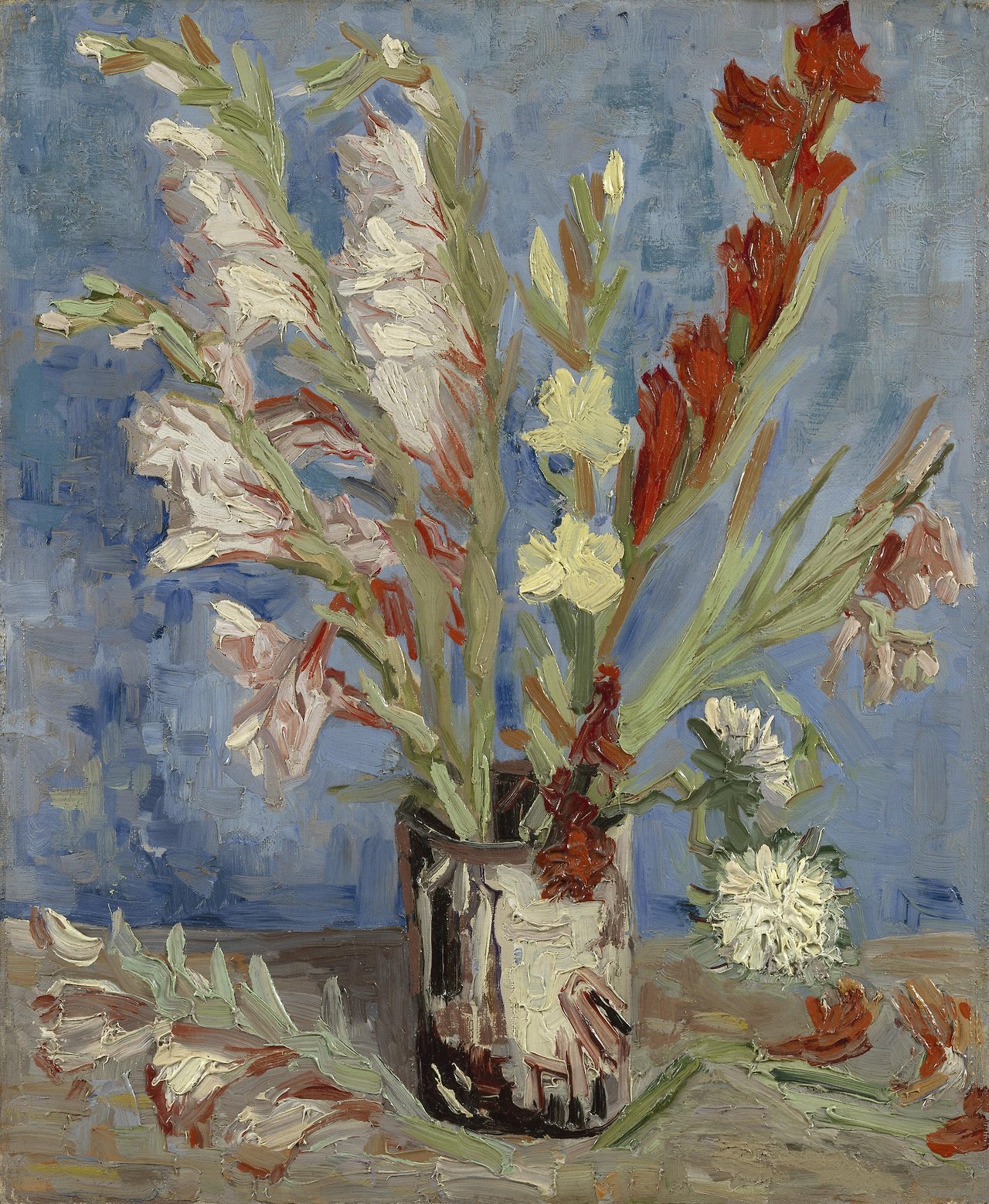 Vase with Gladioli and Chinese Asters,Paris, August-September 1886.jpg