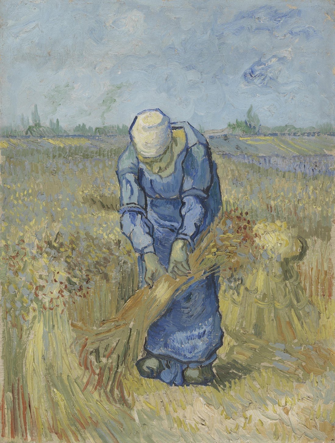 Peasant Woman Binding Sheaves (after Millet) Vincent van Gogh (1853 - 1890), Saint-Rémy-de-Provence, September 1889.jpg