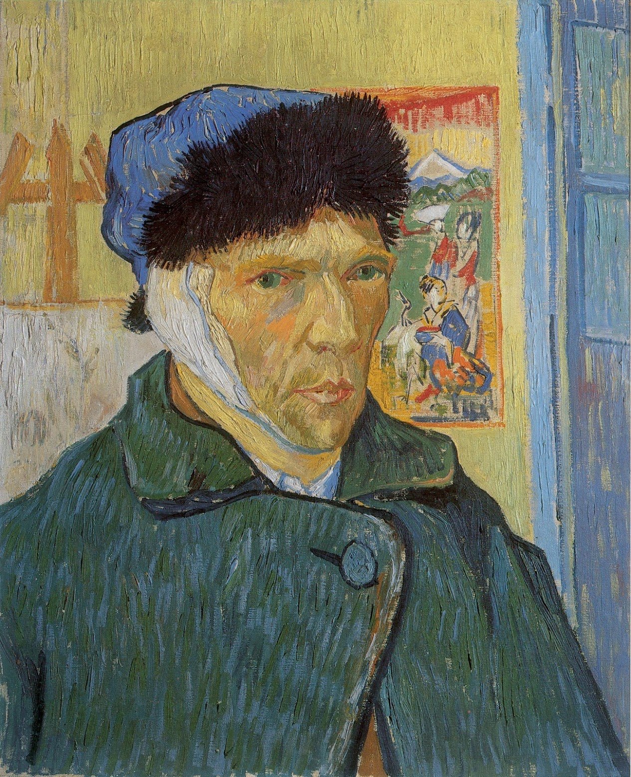 Self-Portrait with Bandaged Ear ,Vincent van Gogh, Arles, January 1889.jpg