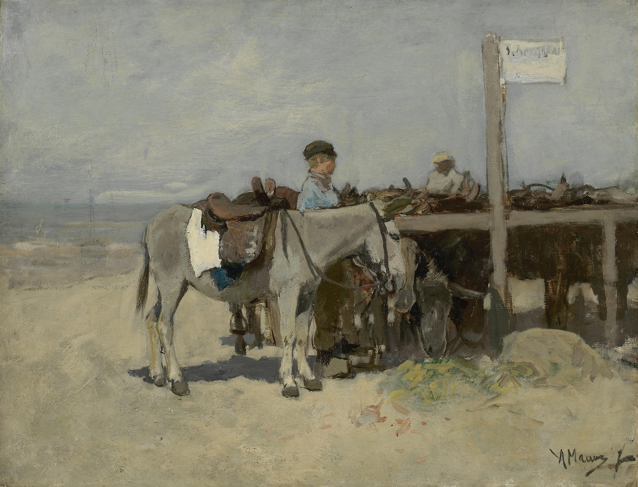 Donkey Stand on the Beach at Scheveningen,Anton Mauve (1838 - 1888), c. 1876.jpg