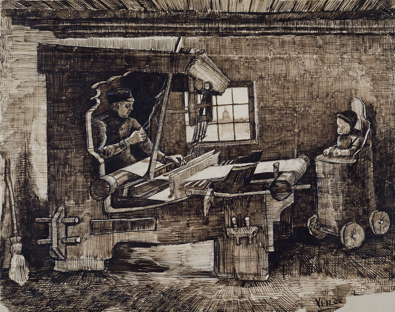 Weaver, with a Baby in a High Chair,Nuenen, January 1884.jpg