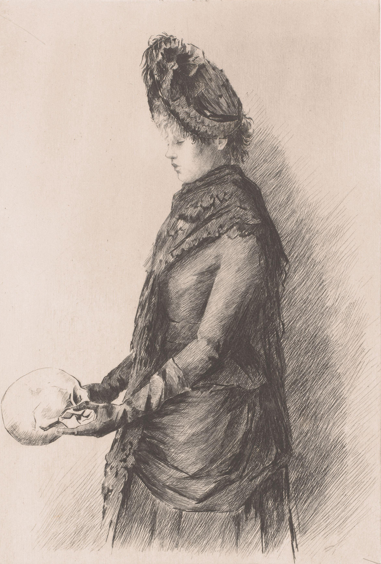 손에 해골을 든 젊은 여성루이스 댄스1887.jpg