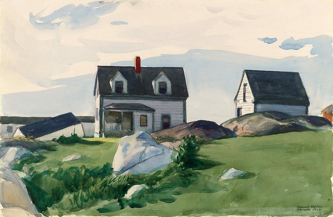 Houses of ‘Squam Light, Gloucester  1923. Watercolor over graphite pencil on paper. 28,6 x 44,3 cm. Museum of Fine Arts, Bosto.jpg