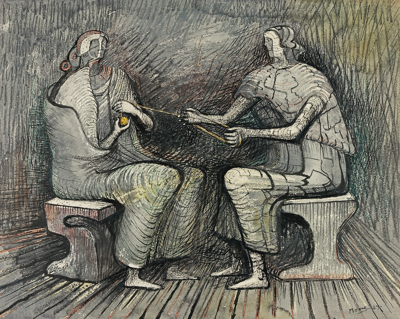 Henry Moore - Women Winding Wool [1947].jpg
