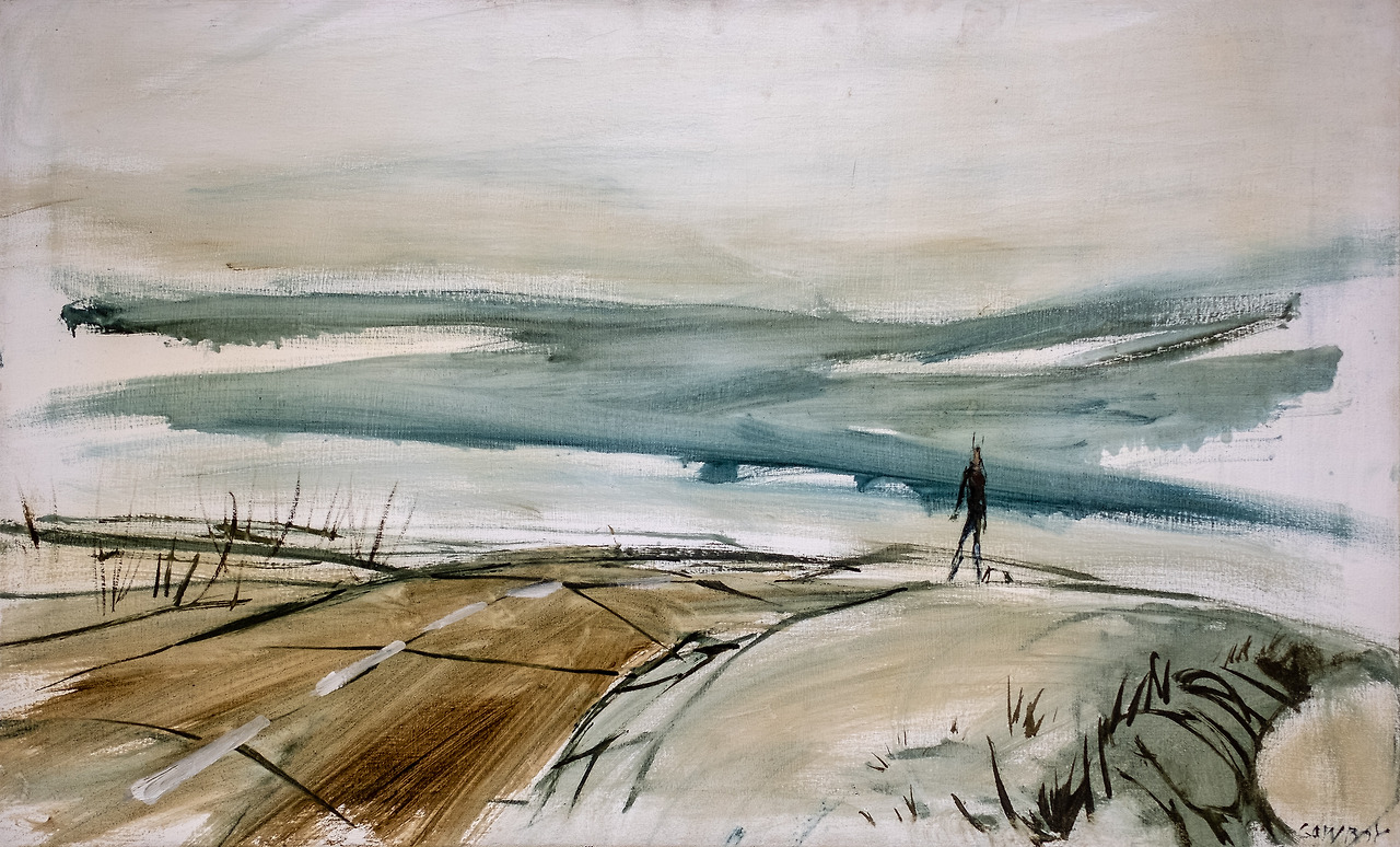 Carl Gawboy (Bois Forte Ojibwe, b. 1942), On the Road, 1962. Oil on canvas..jpg