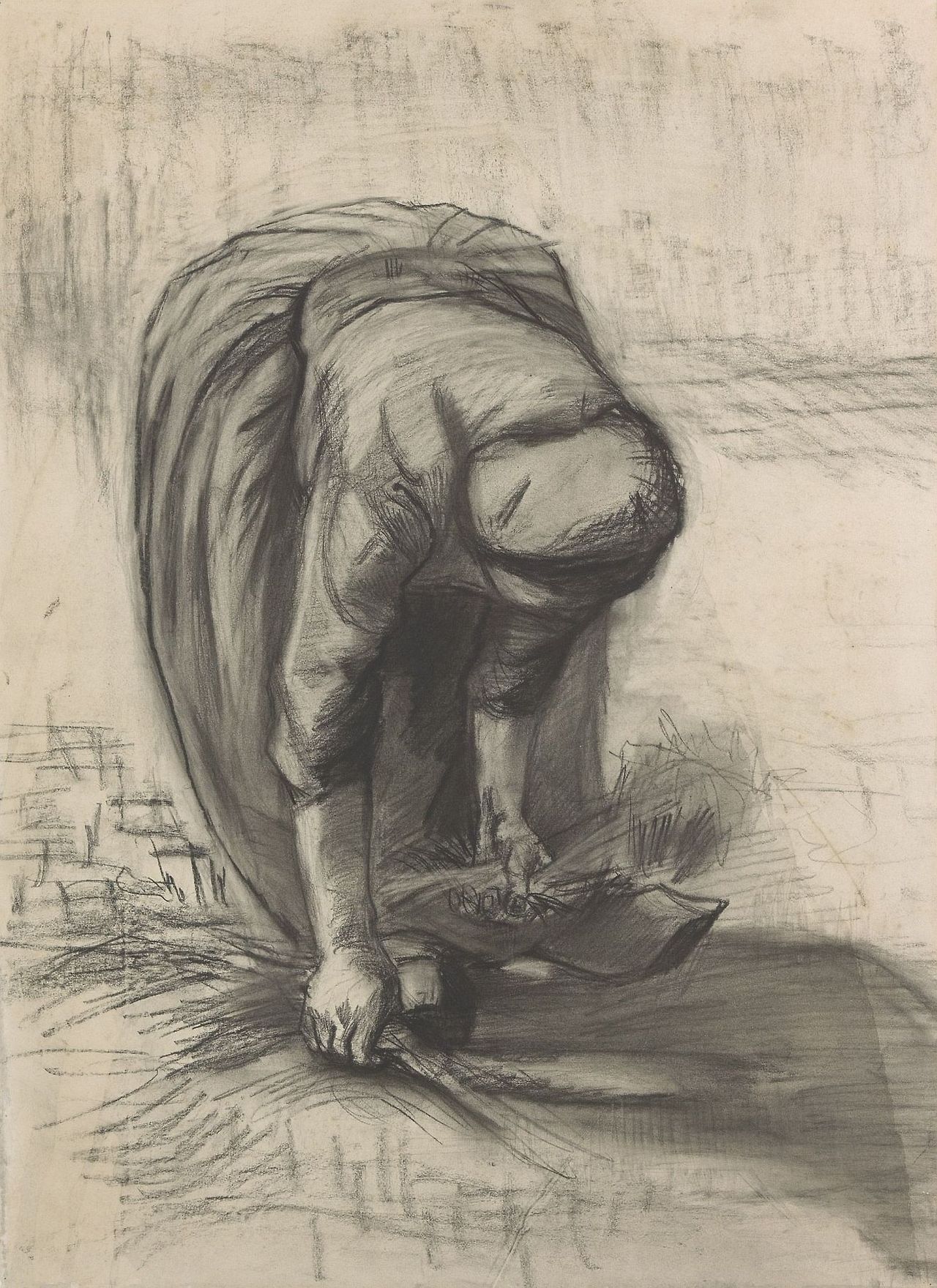1885 Van Gogh Peasant woman gleaning,drawing(Kröller-Müller Museum).jpg