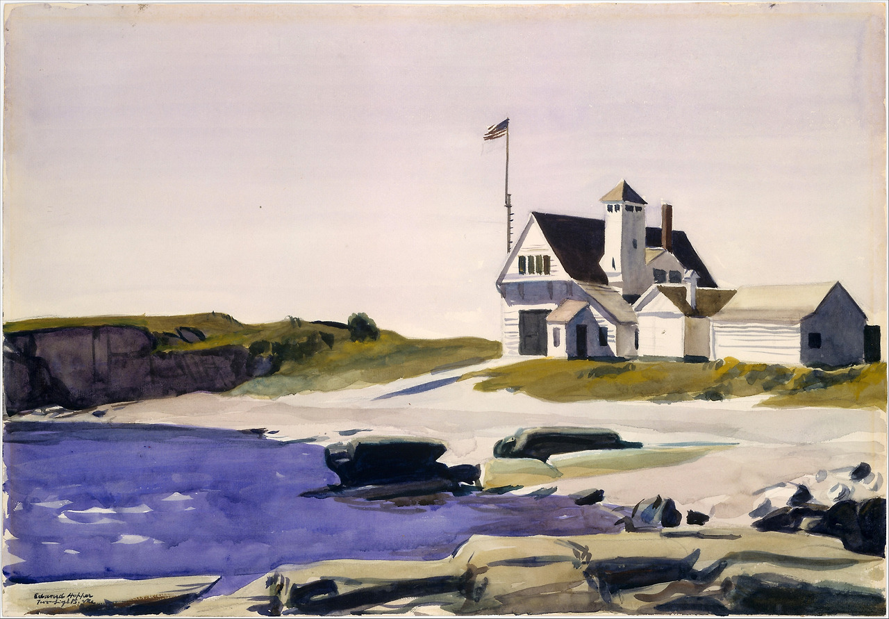 Coast Guard Station, Two Lights, Maine  1927. Watercolor, gouache and charcoal on paper. 35,2 x 50,5 cm. The Metropolitan Museum of Art, New York. 1974.356.25..jpg