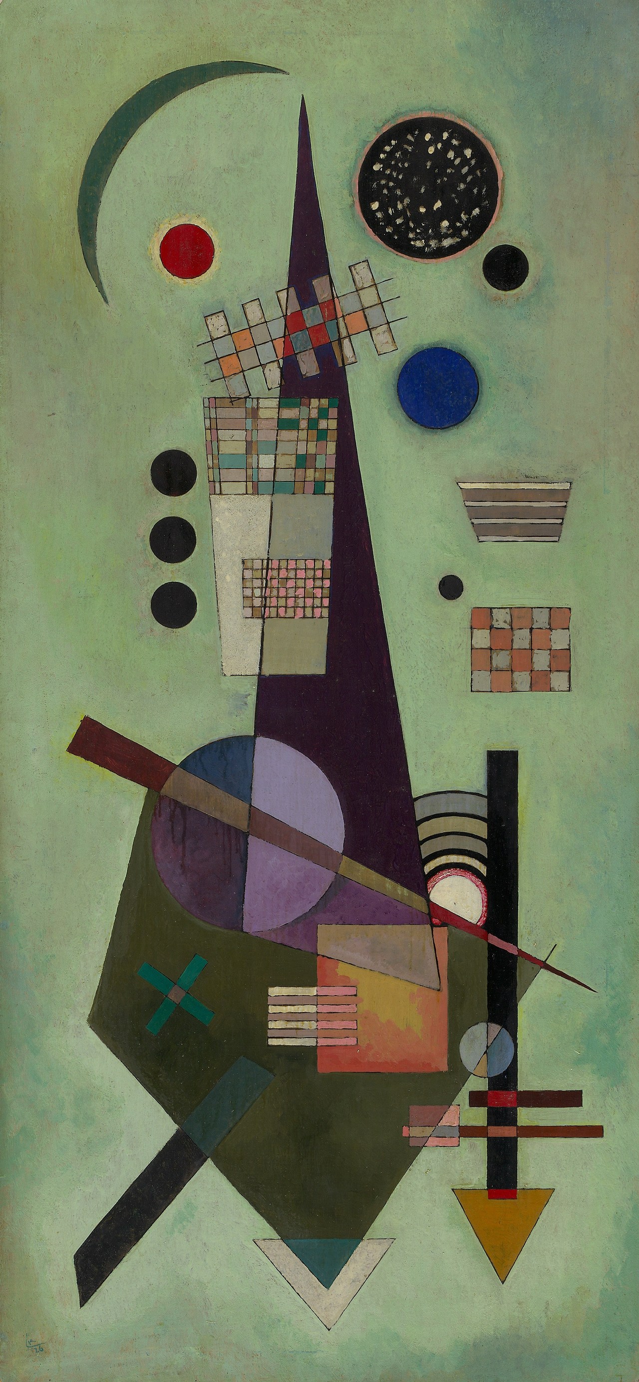 Wassily Kandinsky (1866–1944), Extended, 1926  Wassily Kandinsky (1866–1944)  Extended  1926     Oil on panel  95.3 x 44.2 cm     Guggenheim Museum, New York.jpg
