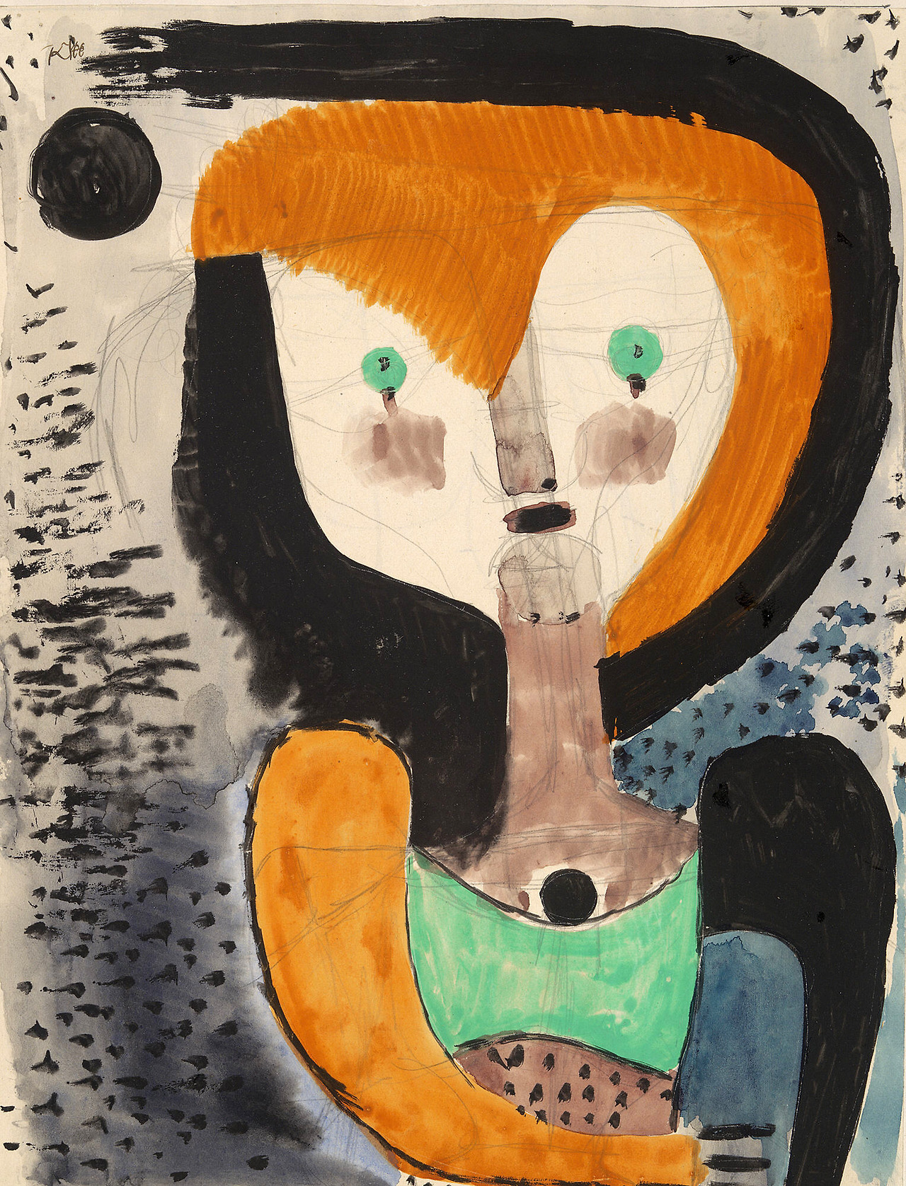 Aquarelleskizze zu 'MA' (Watercolor Sketch for 'M. A.')  1922. Graphite, pen and ink and watercolor laid down. 28,6 x 21,8 .jpg