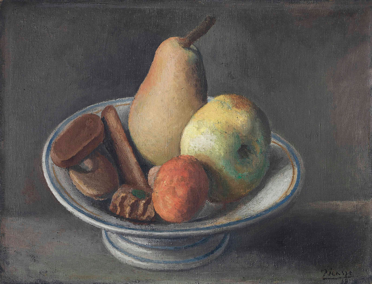 Pablo Picasso - Bowl of Fruit [1918]  Christie’s, New York - Oil on canvas, 27 x 35 cm].jpg