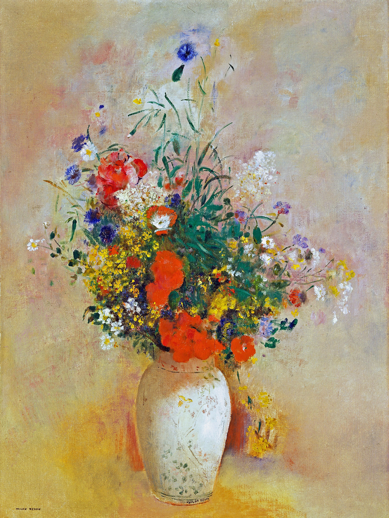 Odilon Redon - Vase of flowers (pink background) [1906].jpg