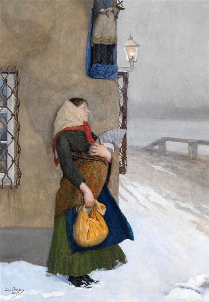 Leopold Burger - Young Mother at a House Corner.jpg