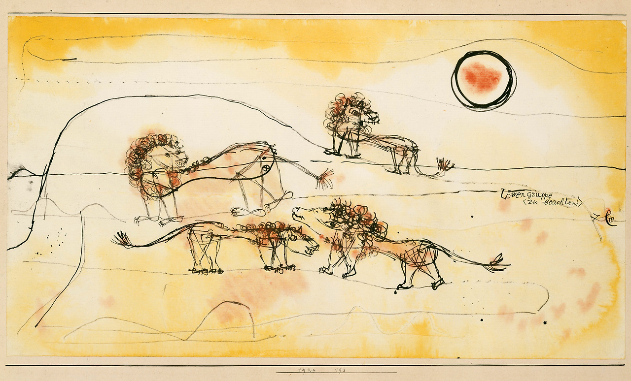 A Pride of Lions (Take Note!)  1924. Watercolor, brush, and ink on paper. 21 x 38,2 .jpg