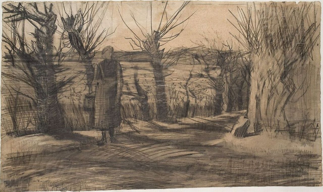 1882 Van Gogh Woman on a country road,drawing.jpg