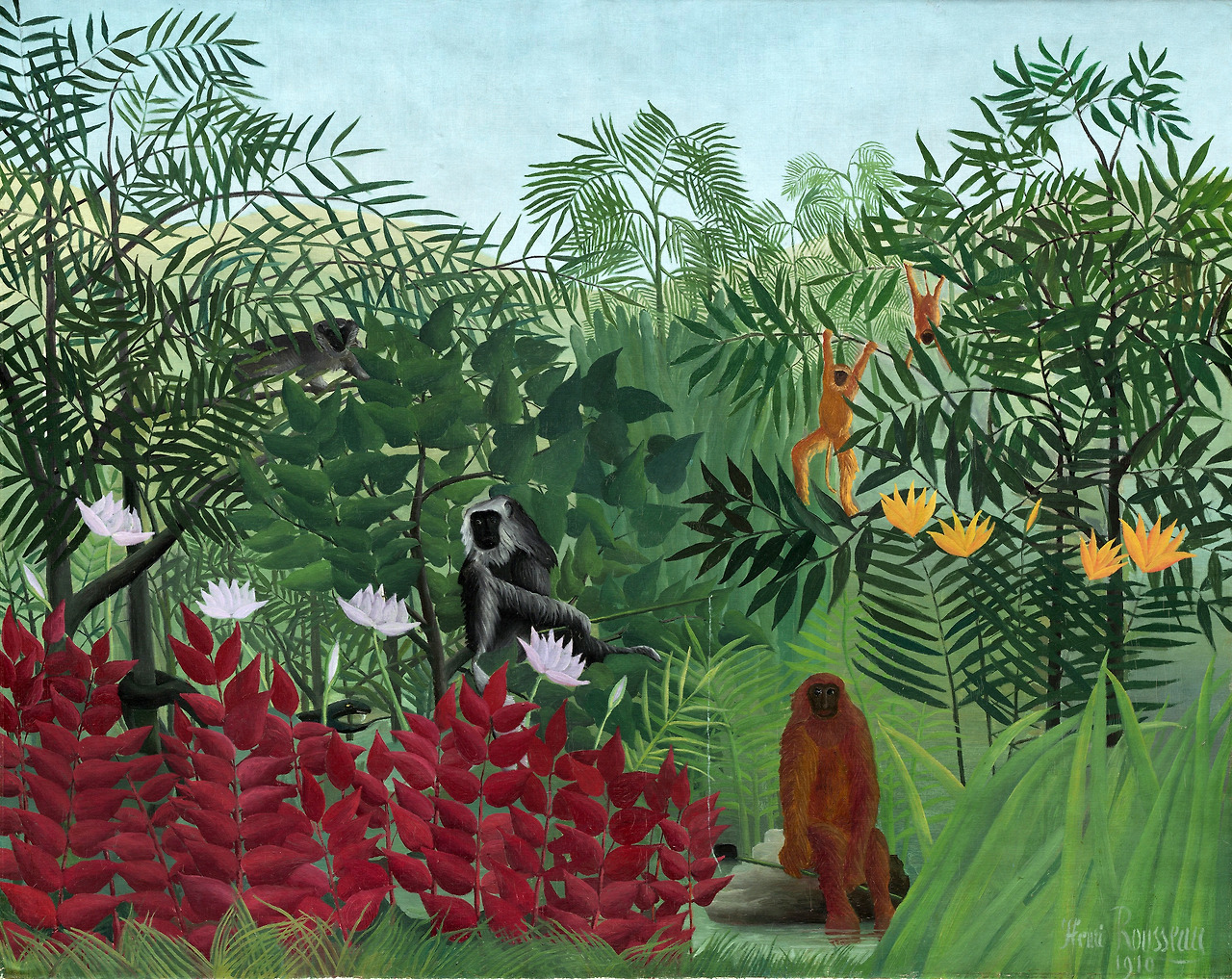 Tropical Forest with Monkeys  1910. Oil on canvas. 129,5 x 162,5 cm. National Gallery of Art, Washington..jpg