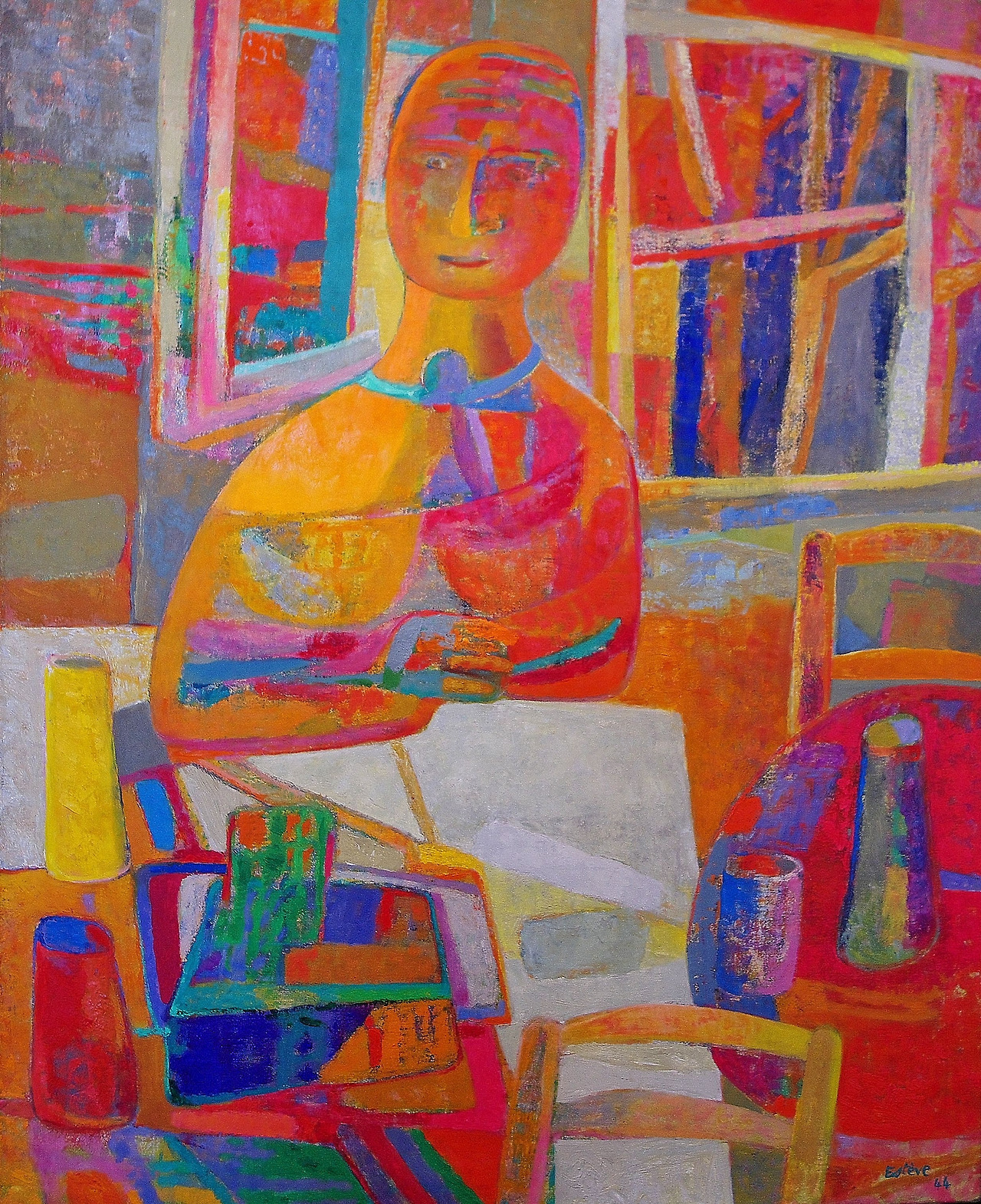 Estève - %22Jeune fille au collier%22 (1944)  Maurice Estève (1904- 2001) est un peintre autodidacte natif de Culan..jpg