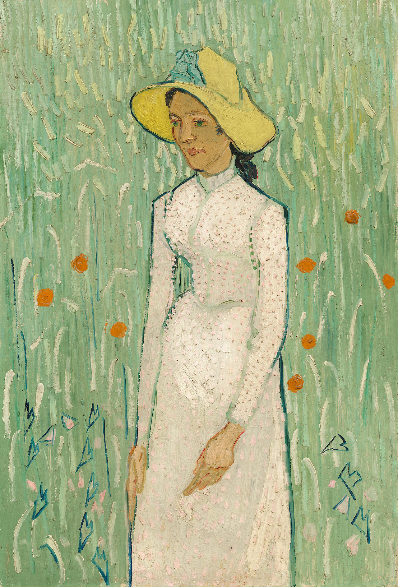 Vincent van Gogh (1853–1890), Girl in White, June (?) 1890  Vincent van Gogh (1853–1890)  Girl in White  June (?) 1890     Oil on canvas  66.7 x 45.8 cm     National Gallery of Art, Washington, D.C..jpg