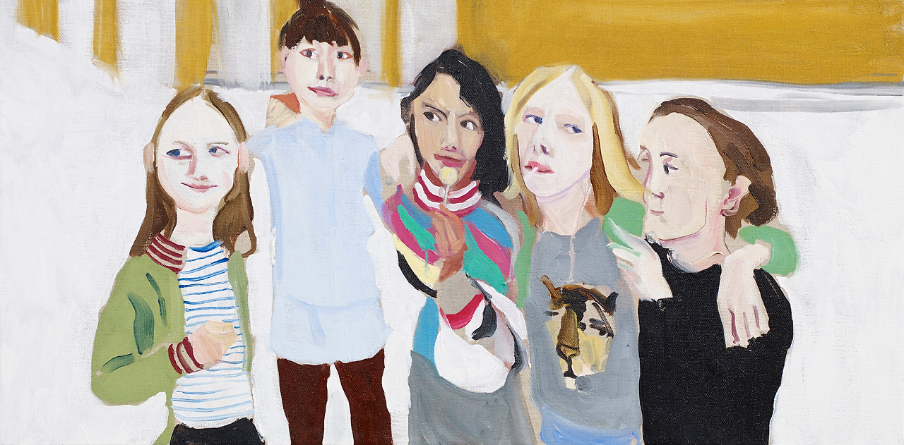 Poppy, Esme, Oleanna, Gracie and Kate, 2014 Oil on canvas  Copyright: © Chantal Joffe.jpg
