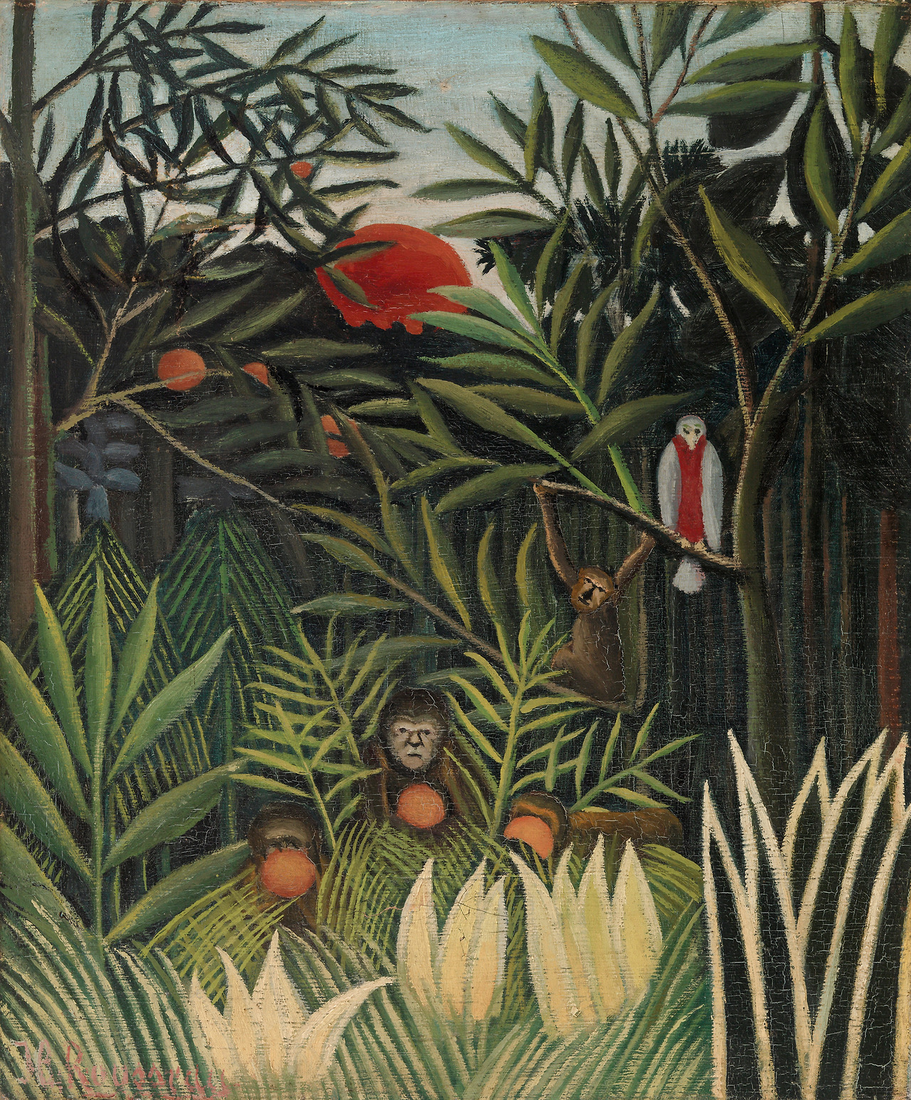 Monkeys and Parrot in the Virgin Forest  c. 1905-1906. Oil on canvas. 56,2 x 47,3 cm. The Barnes Foundation, Philadelphia.jpg