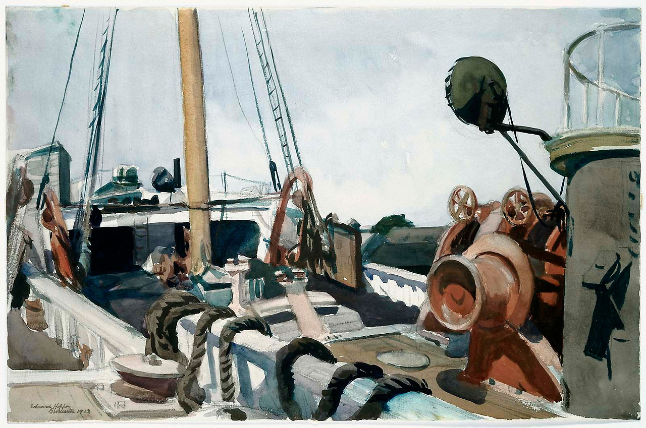 Deck of a Beam Trawler, Gloucester  1923. Watercolor over graphite pencil on paper. 29,8 x 45,7 cm. Museum of Fine Arts, Boston. .jpg