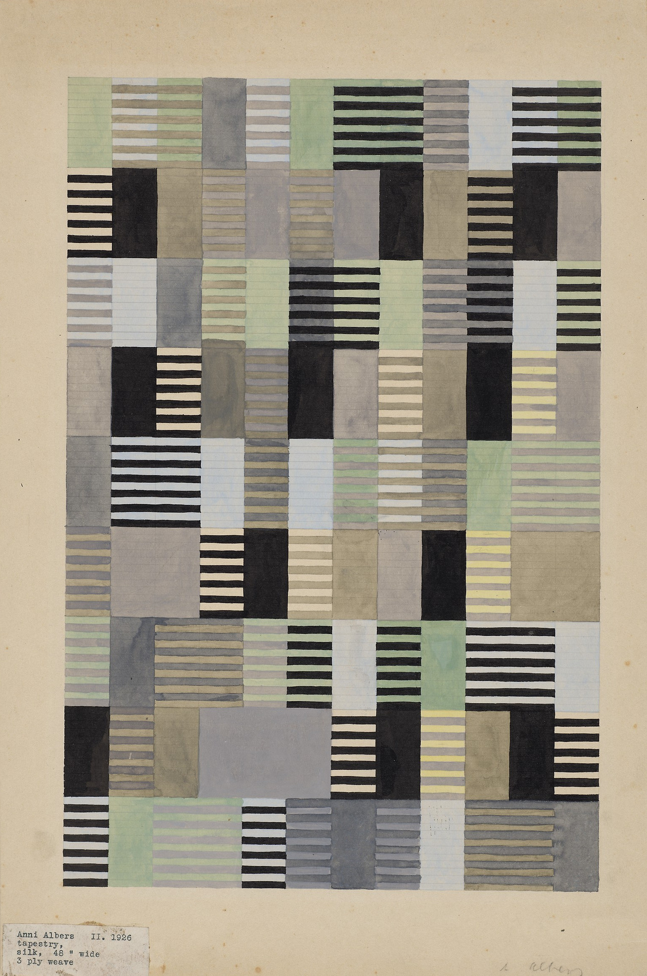 Anni Albers (1899–1994), Design for a Silk Tapestry, 1926  Anni Albers (1899–1994)  Design for a Silk Tapestry  1926.jpg