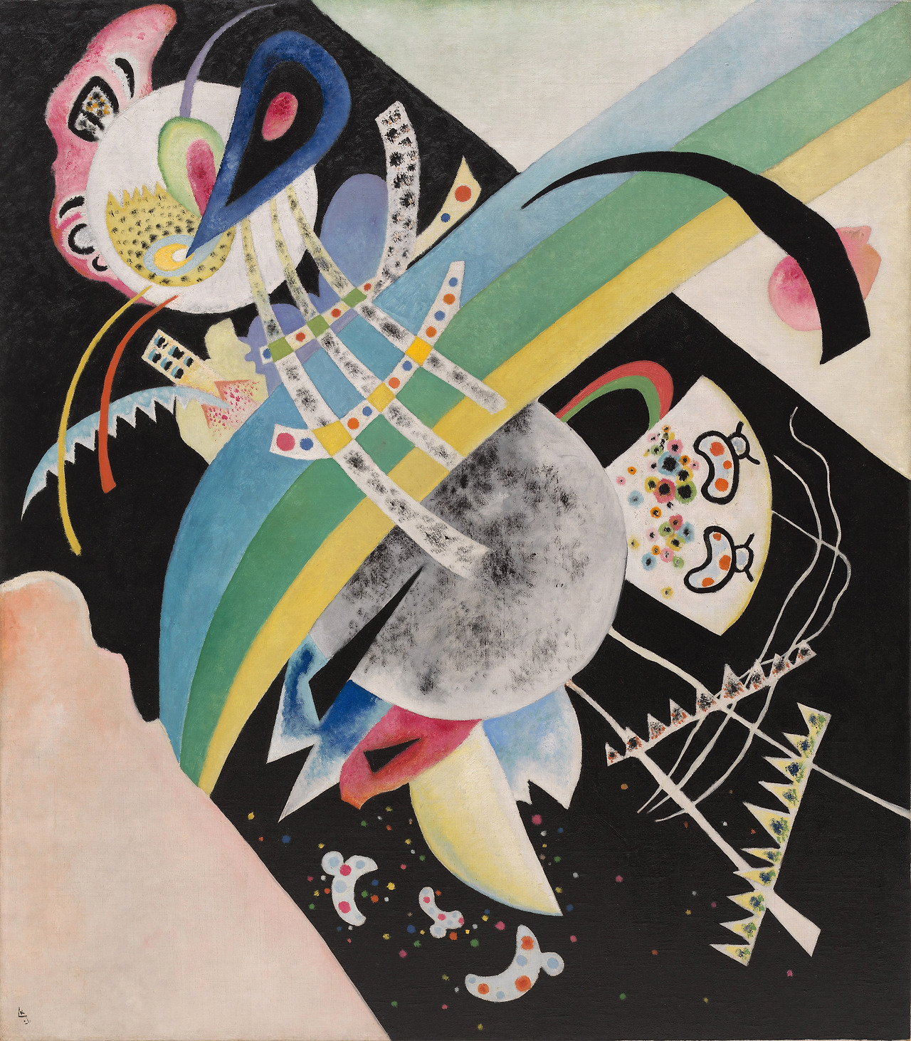 Wassily Kandinsky (1866–1944), Circles on Black, 1921  Wassily Kandinsky (1866–1944)  Circles on Black  1921     Oil on canvas  136.5 x 120 cm     Guggenheim Museum, New York.jpg