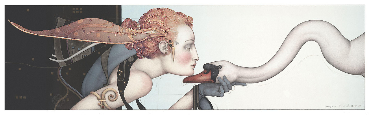 Michael Parkes %22Winter%22 c.2003  Michael Parkes (1944- ) American-born fantasy artist living in Spain, specializing in painting, stone lithography and sculpture..jpg
