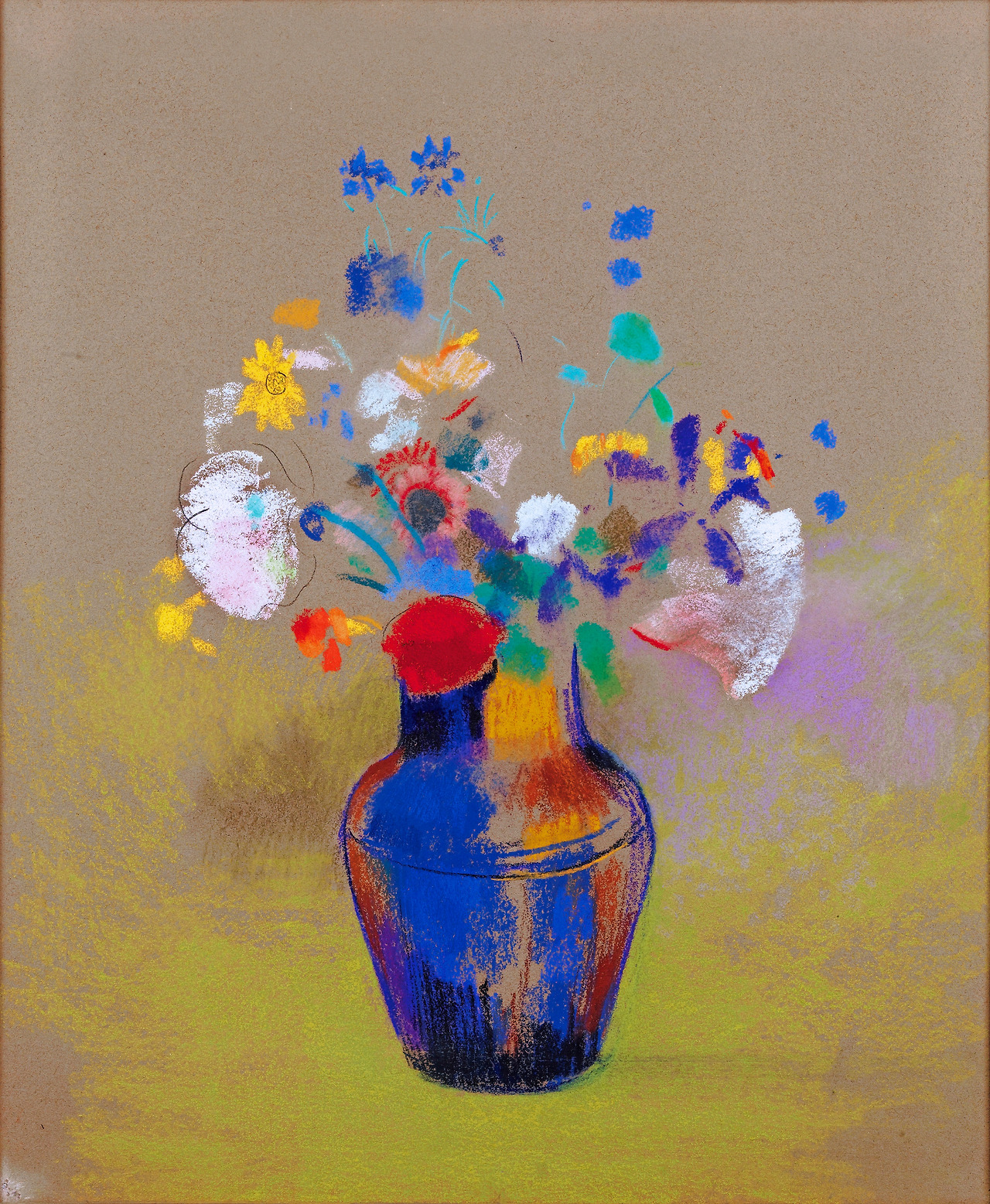 Odilon Redon - Fleurs sur fond gris [1916].jpg