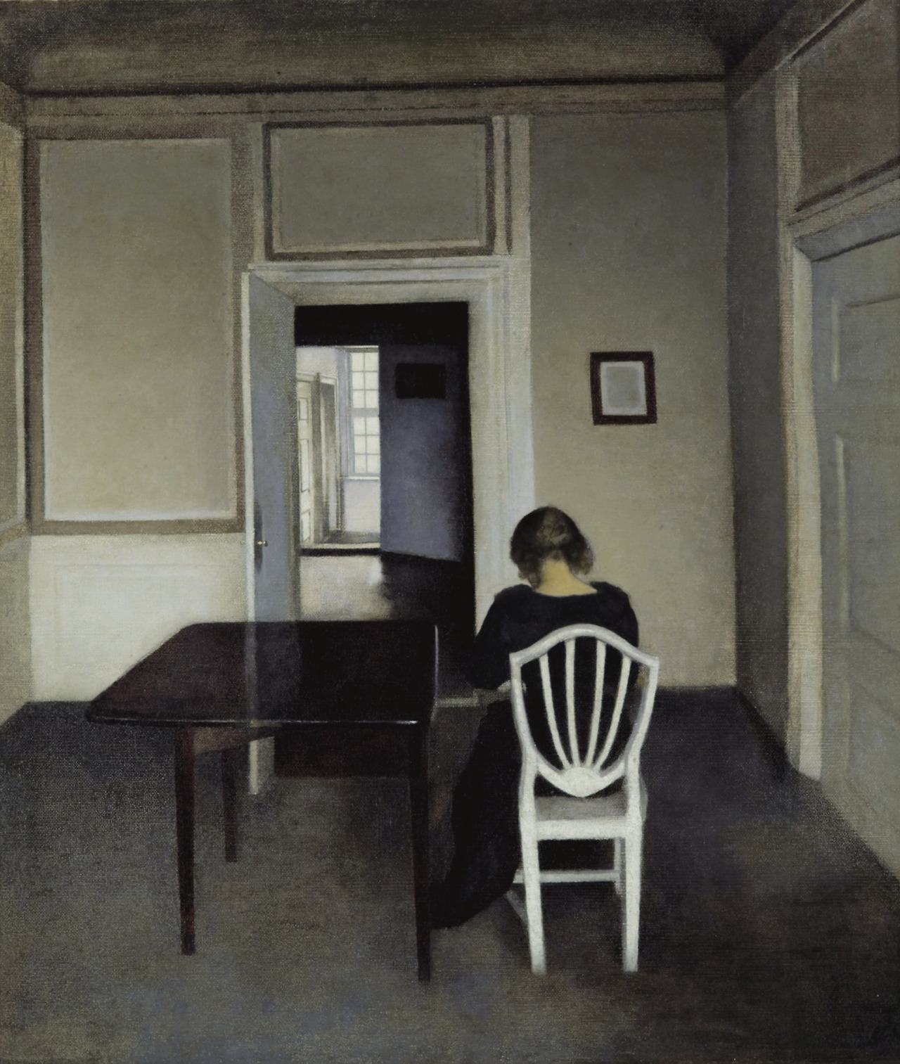 Vilhelm Hammershøi - Interior with Ida in a White Chair [1900].jpg