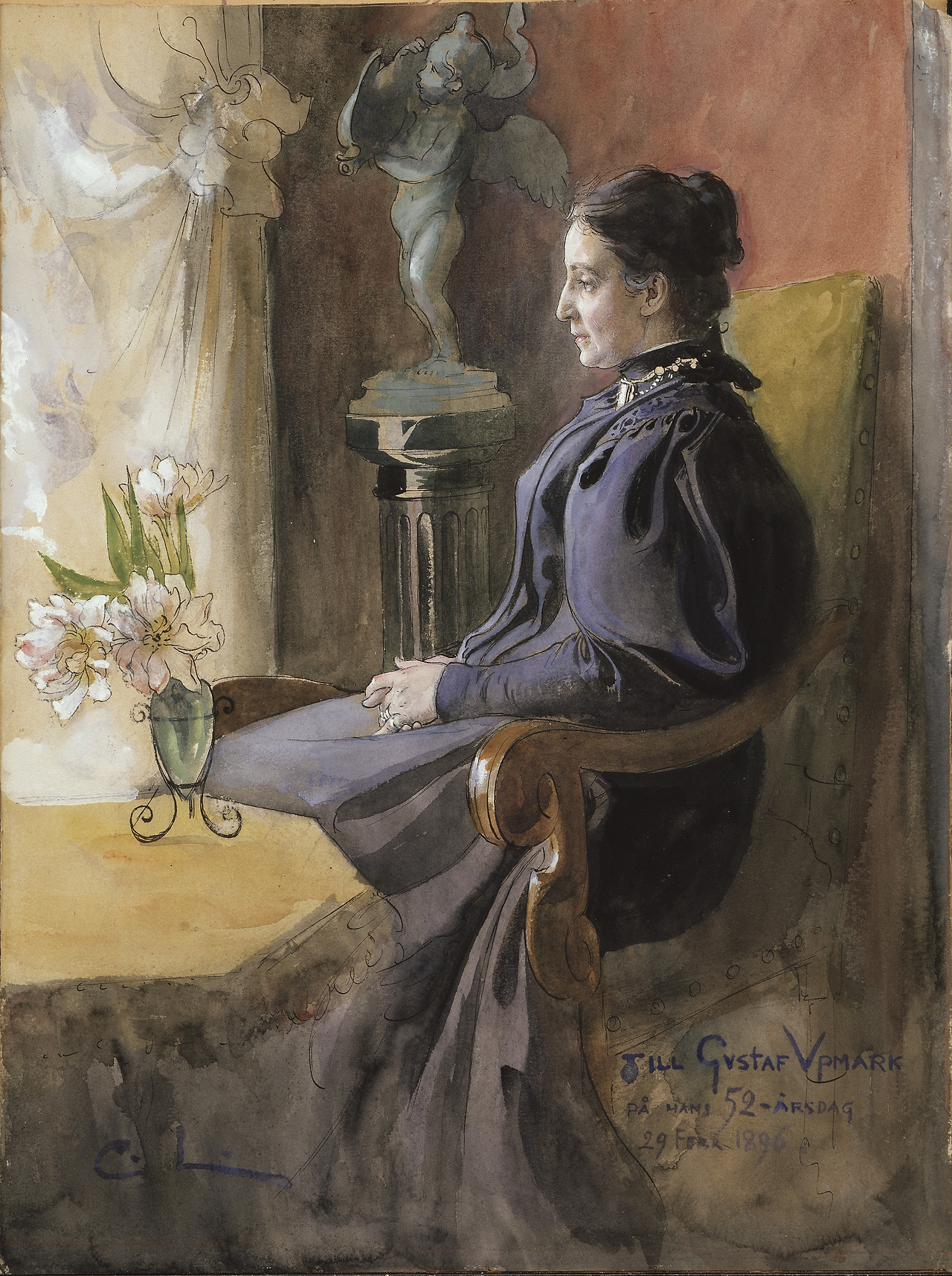 Larsson (Carl), Eva Upmark, 1852-1944, född Kindstrand, 1896-Nationalmuseum Stockholm.jpg