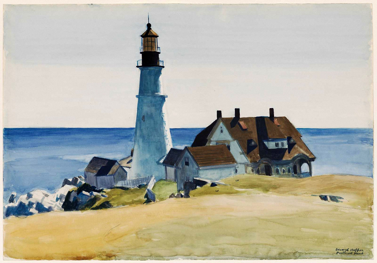 Lighthouse and Buildings, Portland Head, Cape Elizabeth, Maine  1927. Watercolor over graphite pencil on paper. 34,3 x 49,5 cm. Museum of Fine Arts, Bosto.jpg