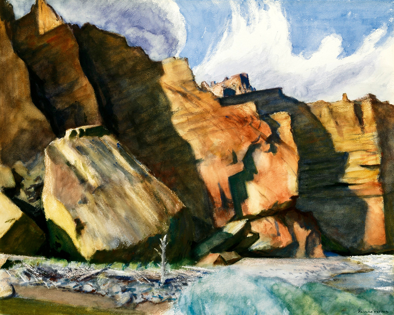 Shoshone Cliffs, Wyoming  1941. Watercolor and pencil on paper. 54,3 x 67 cm. Private collection..jpg