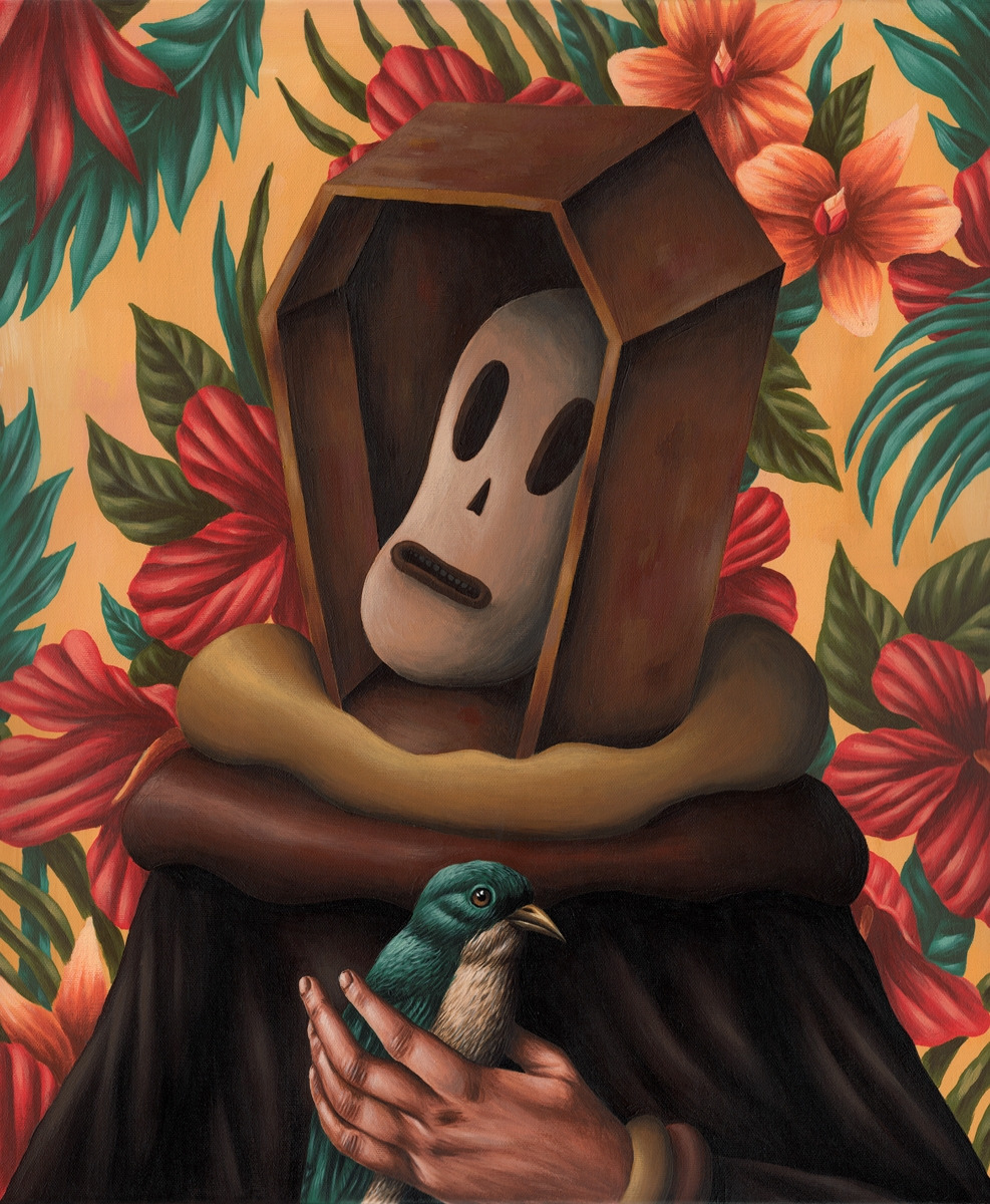 Coffin III : 46 x 55 cm : acrylics on canvas  Part of the %22COFFINS%22 Aitch & Saddo duo-show at La Petite Mort Gallery, Ottawa..jpg