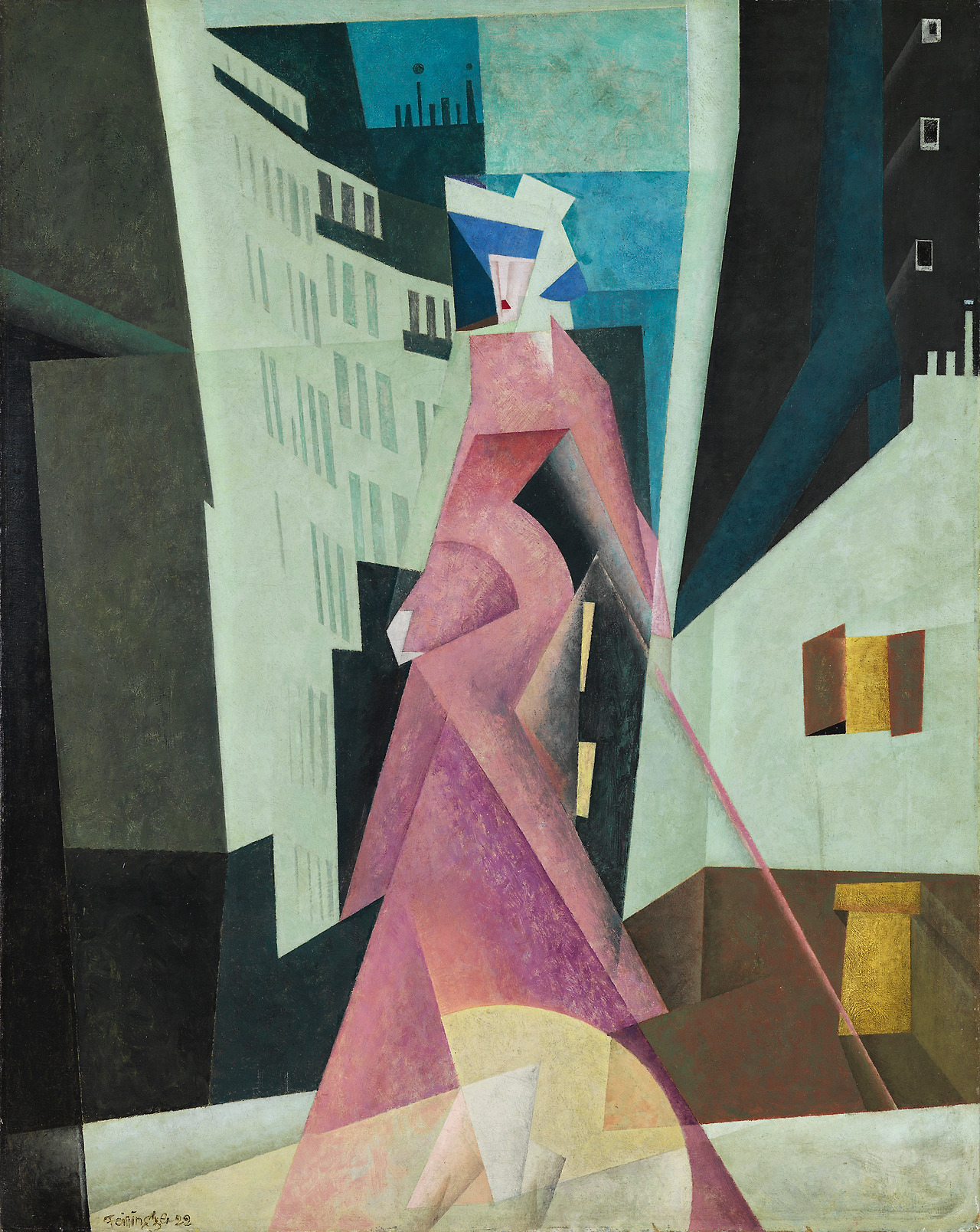 5Lyonel Feininger - The Lady in Mauve [1922].jpg