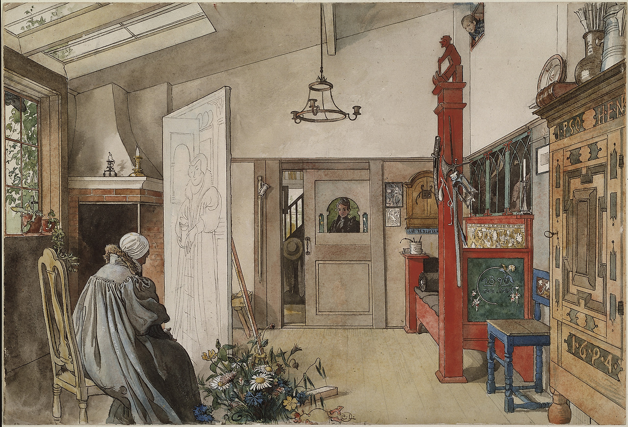 Larsson (Carl), The Studio, From A Home (26 watercolours), sd-Nationalmuseum Stockholm.jpg
