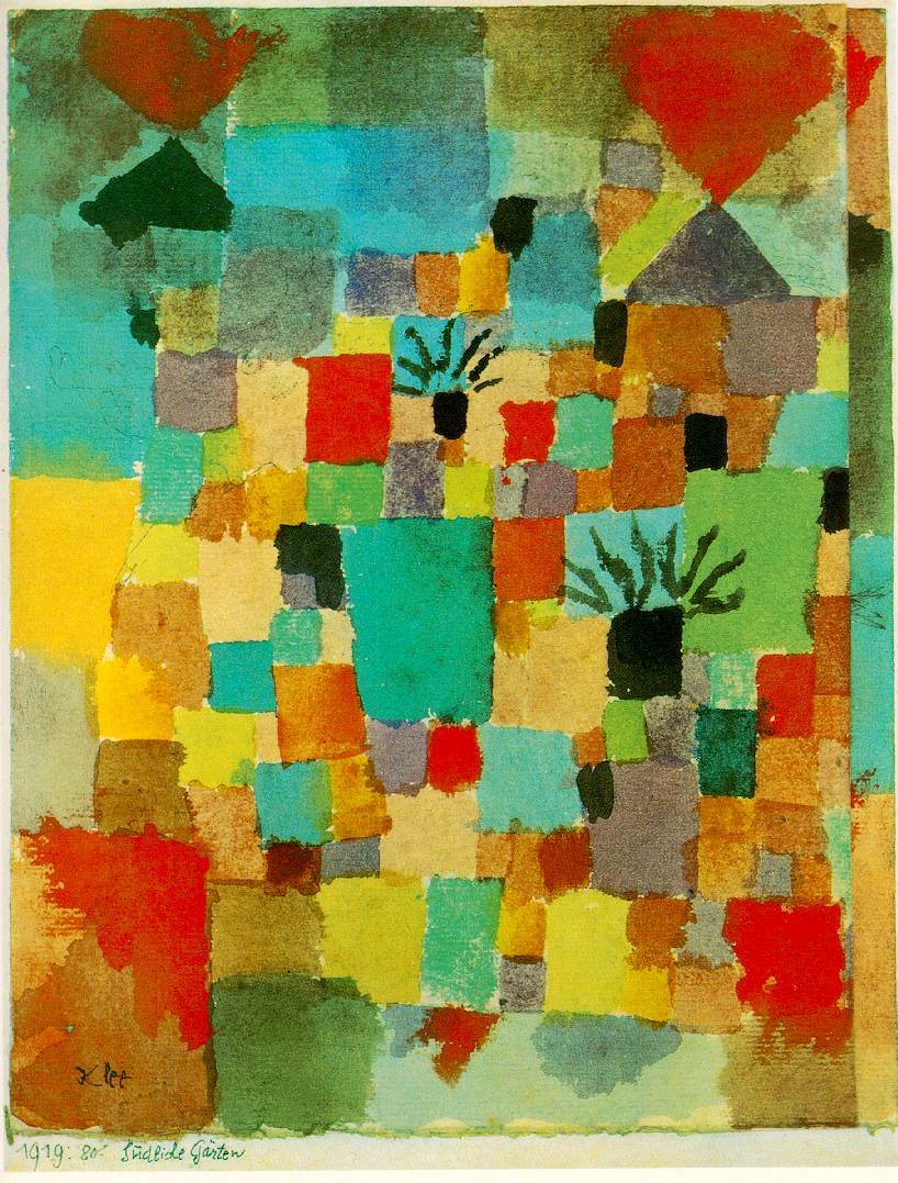 aul Klee    Southern (Tunisian) Gardens, 1919, watercolor, 9.5 x 7.5 in, Collection Heinz Berggruen, Paris.jpg