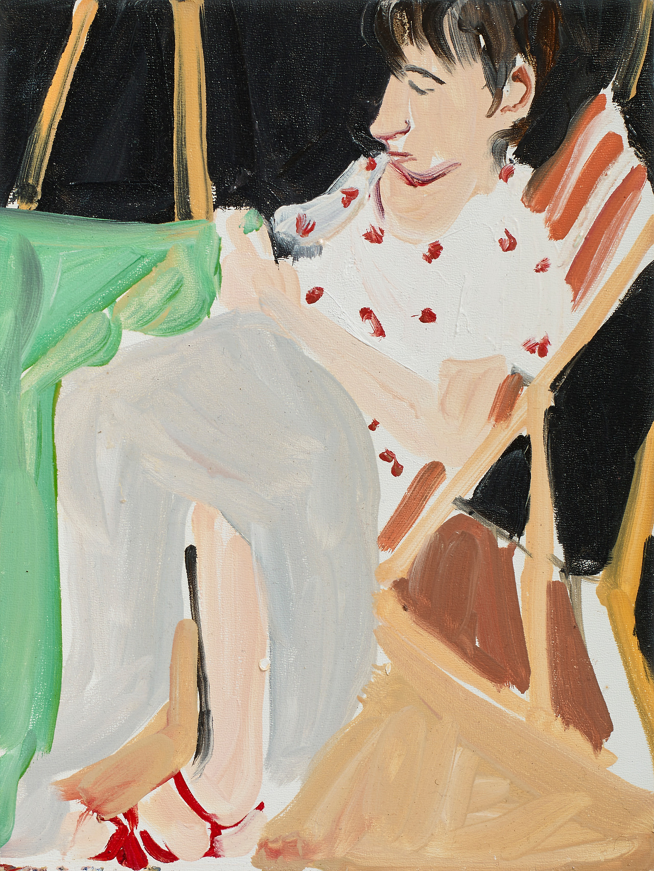 Esme Sewing, 2017 Oil on board  Copyright: © Chantal Joffe  Courtesy the artist and Victoria Miro, London : Venice..jpg