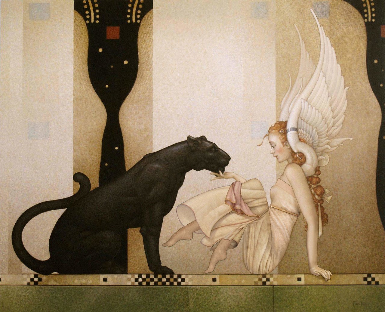 Michael Parkes %22Black Panther White Wings%22 2016.jpg
