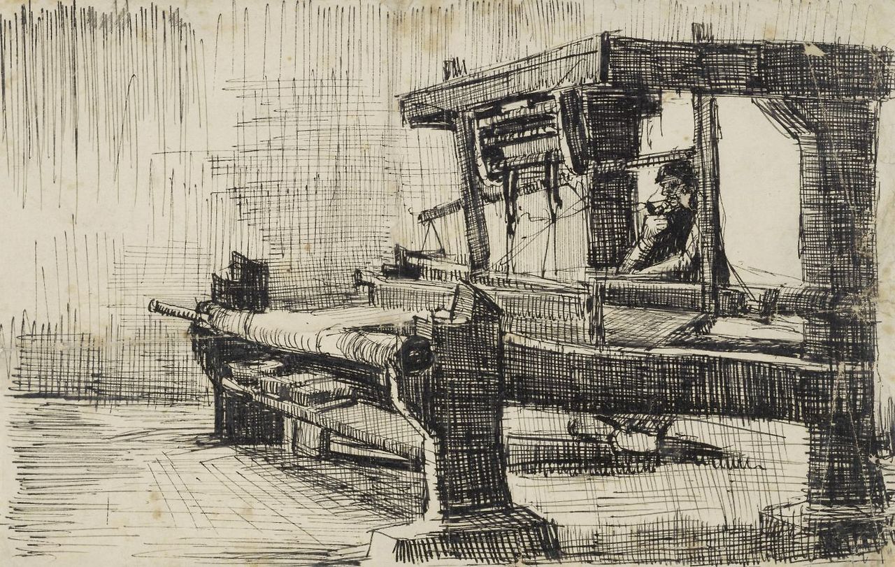 1884 Van Gogh Weaver Facing Left,drawing(Van Gogh Museum Amsterdam).jpg