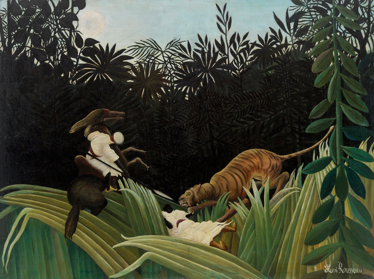 Éclaireurs attaqués par un tigre  1904. Oil on canvas. 121,6 x 161,9 cm. The Barnes Foundation, Philadelphia.jpg
